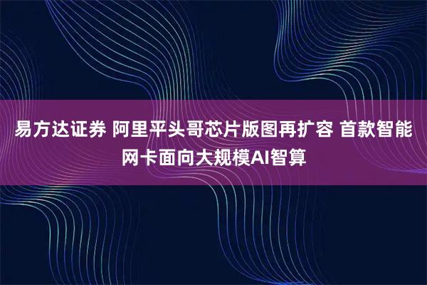 易方达证券 阿里平头哥芯片版图再扩容 首款智能网卡面向大规模AI智算